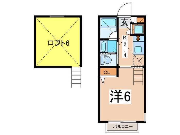 セントソレイユヨコハマ(1K/2階)の間取り写真