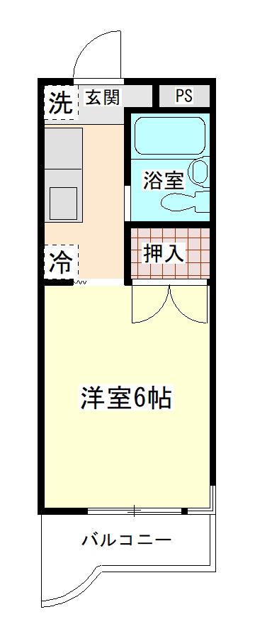サンバレー1(1K/1階)の間取り写真