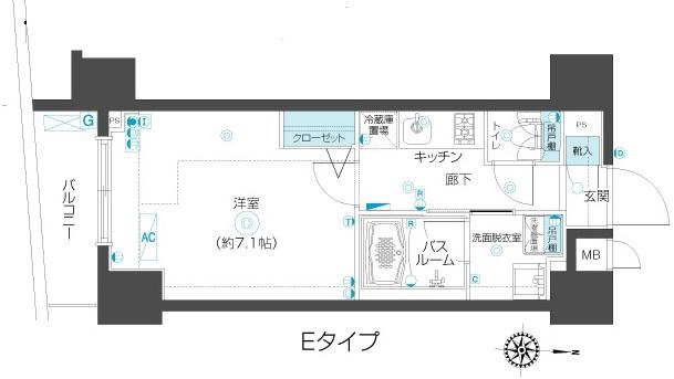 ZOOM市谷本村町(1K/9階)の間取り写真