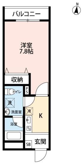 緑3丁目マンション(1K/4階)の間取り写真