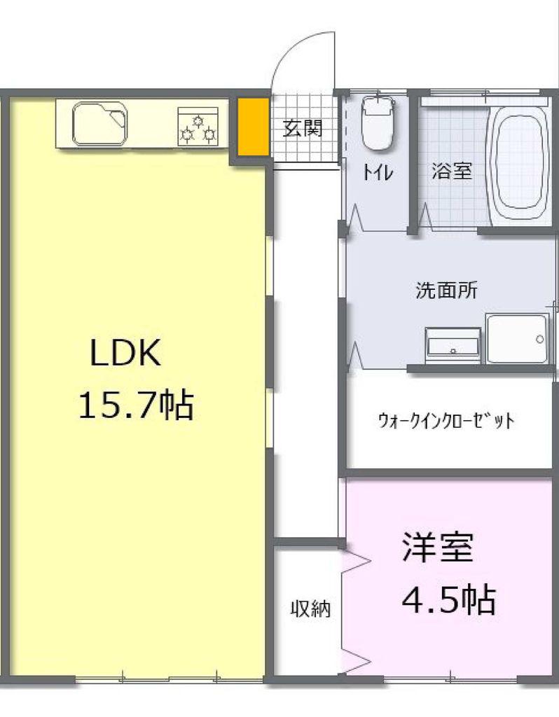 GメゾンII(1LDK/2階)の間取り写真