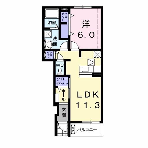 メゾンド・エクセル II(1LDK/1階)の間取り写真