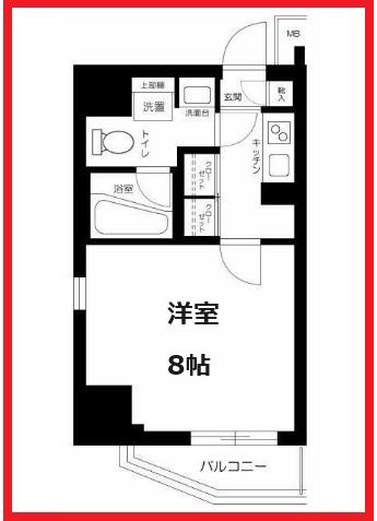 アクサス錦糸町(1K/6階)の間取り写真