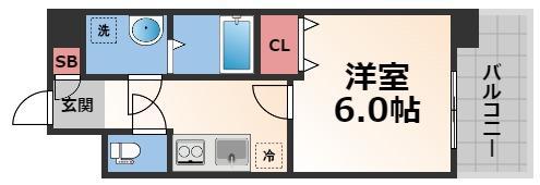 グランシス高井田(1K/11階)の間取り写真