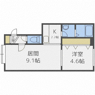 ストリーブ21(1LDK/1階)の間取り写真