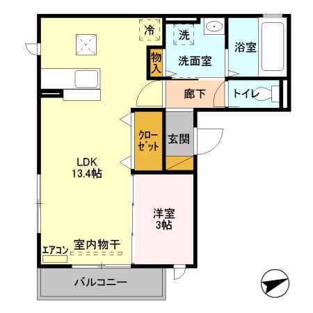 ZENII(1LDK/1階)の間取り写真