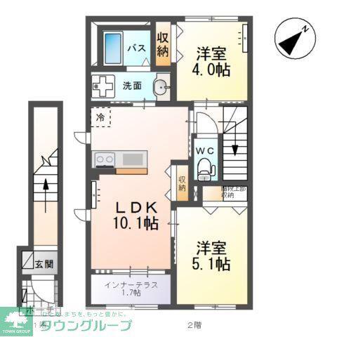 小田原8丁目アパート(2LDK/2階)の間取り写真