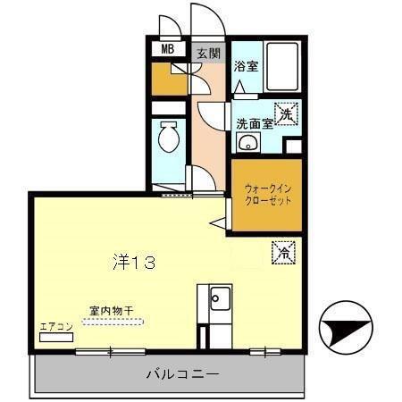 ソワサントゥヴァレ(ワンルーム/3階)の間取り写真