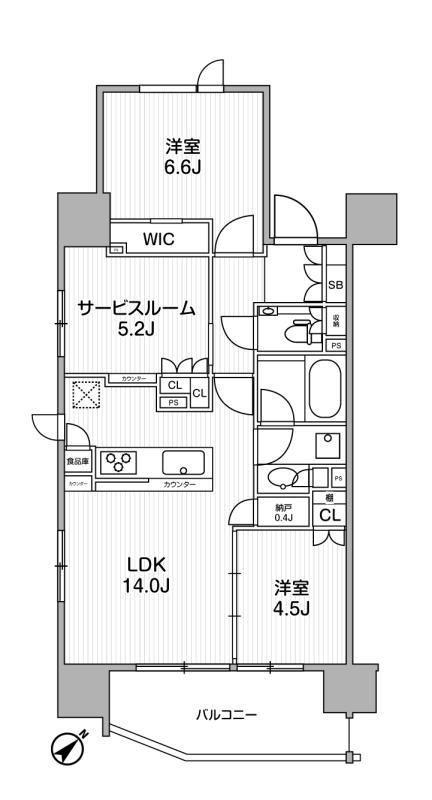 ディームス渋谷本町(2SLDK/5階)の間取り写真