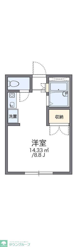 レオパレス中町(1K/1階)の間取り写真
