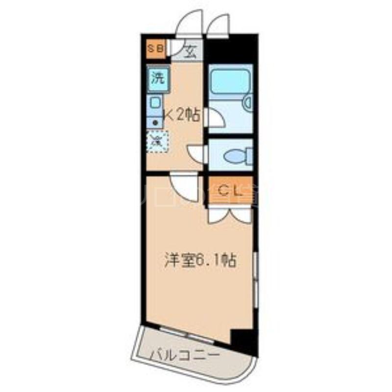シンフォニー森ヶ崎(1K/3階)の間取り写真