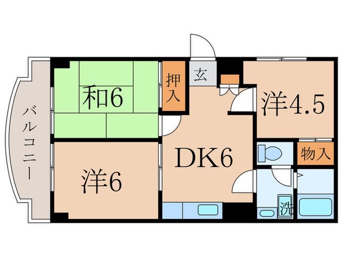 メゾンアイエス(3DK/2階)の間取り写真