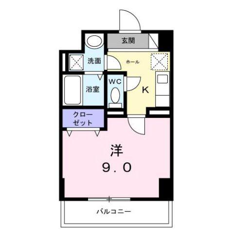 サニーレジデンス吉野II(1K/2階)の間取り写真