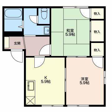 バーニア ISHIZAKI(2K/1階)の間取り写真