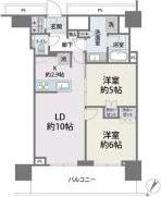 BRILLIATOWER西新(2LDK/15階)の間取り写真