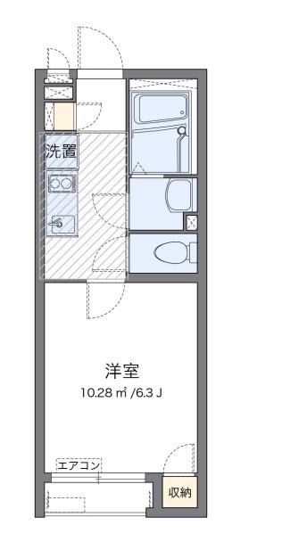 湘南辻堂(1K/1階)の間取り写真