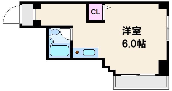 ハイツ椿(ワンルーム/2階)の間取り写真