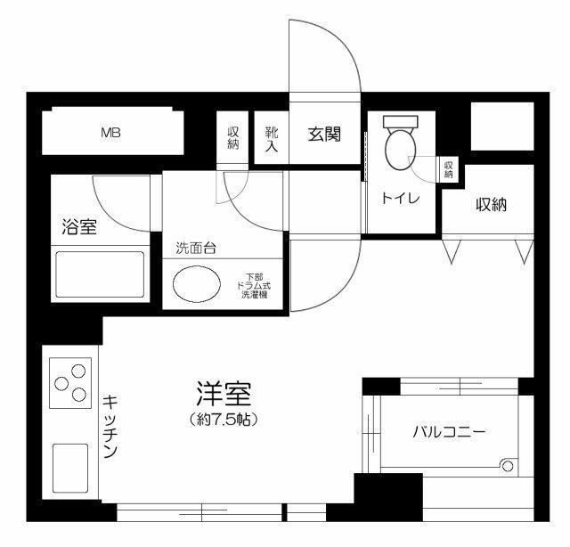 リヴェール池袋(ワンルーム/4階)の間取り写真