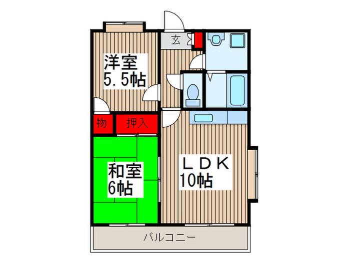 ウェルトップ(2LDK/4階)の間取り写真
