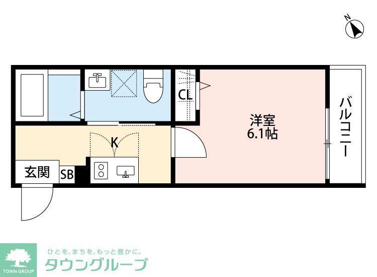 サヴォイ北千住(1K/2階)の間取り写真