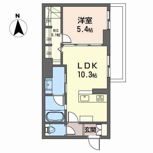 REFISIA(1LDK/3階)の間取り写真
