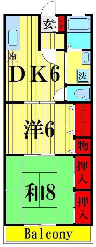 サンコーポ(2DK/1階)の間取り写真