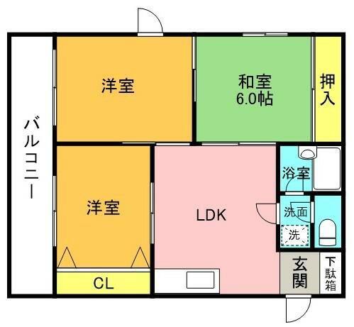 アルカサール小机(3DK/2階)の間取り写真