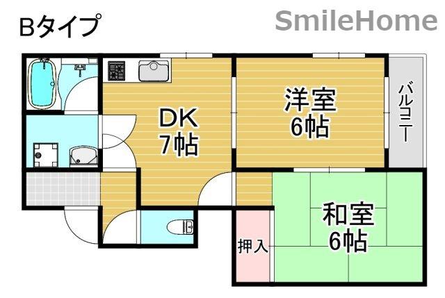 BLDさくら(2DK/4階)の間取り写真