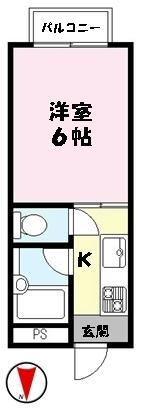 ラフェスタ夜見町(1K/4階)の間取り写真