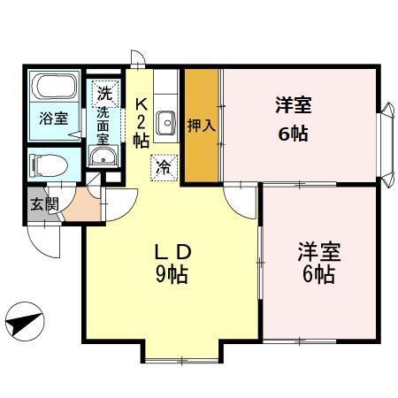 メイユール星野(2LDK/2階)の間取り写真
