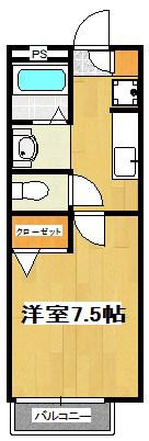 LA・MAISON SAKURAB棟(1K/2階)の間取り写真