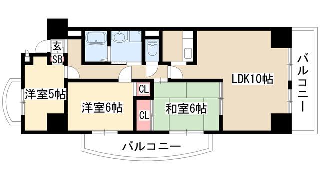 フレンドビル21(3LDK/3階)の間取り写真