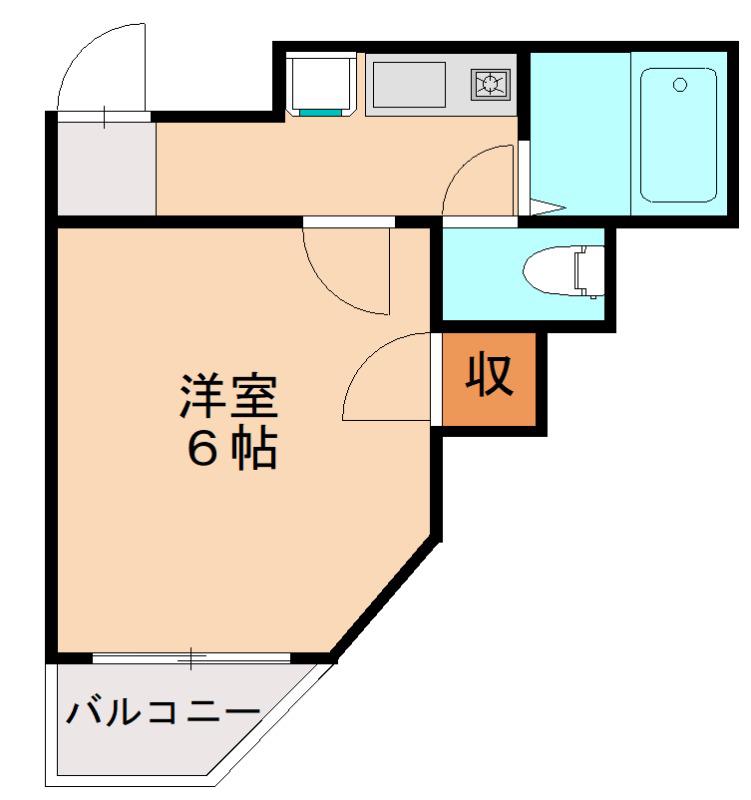 ライベストコート南福岡(1K/4階)の間取り写真
