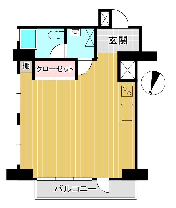 自由が丘セントラルマンション(ワンルーム/3階)の間取り写真