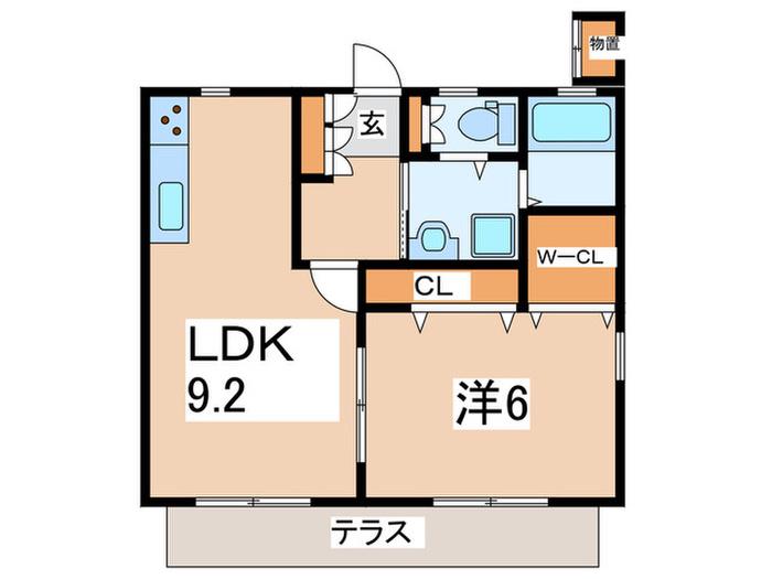 マカラプア高倉(1LDK/1階)の間取り写真