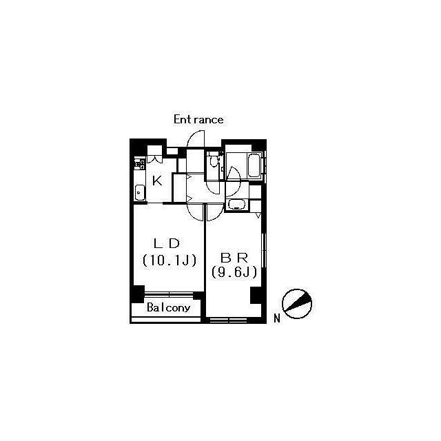 ヒルコート千駄木 部屋番号605(1LDK/6階)の間取り写真