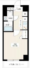 MAXIV北糀谷(1K/2階)の間取り写真