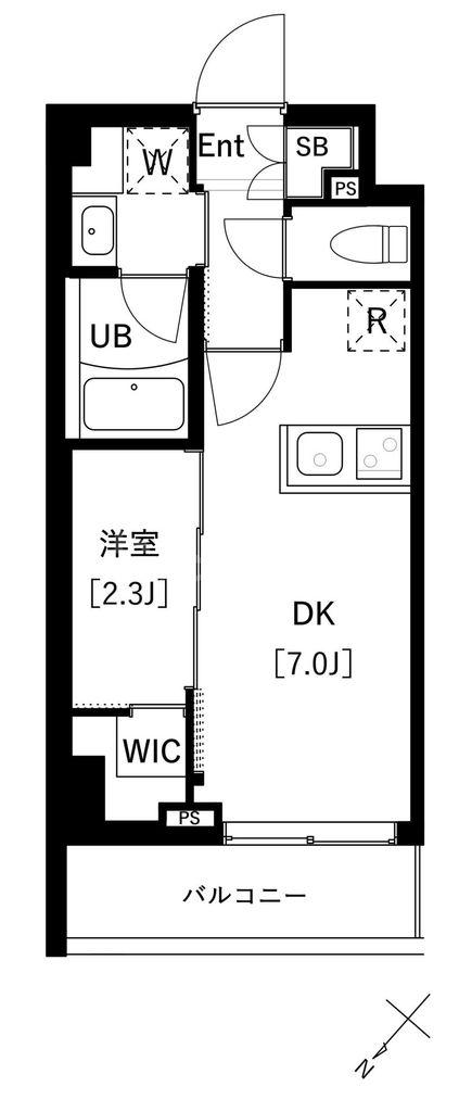 ARKMARK上池袋(1DK/1階)の間取り写真