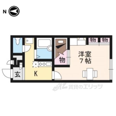 レオパレス伏見(1K/2階)の間取り写真