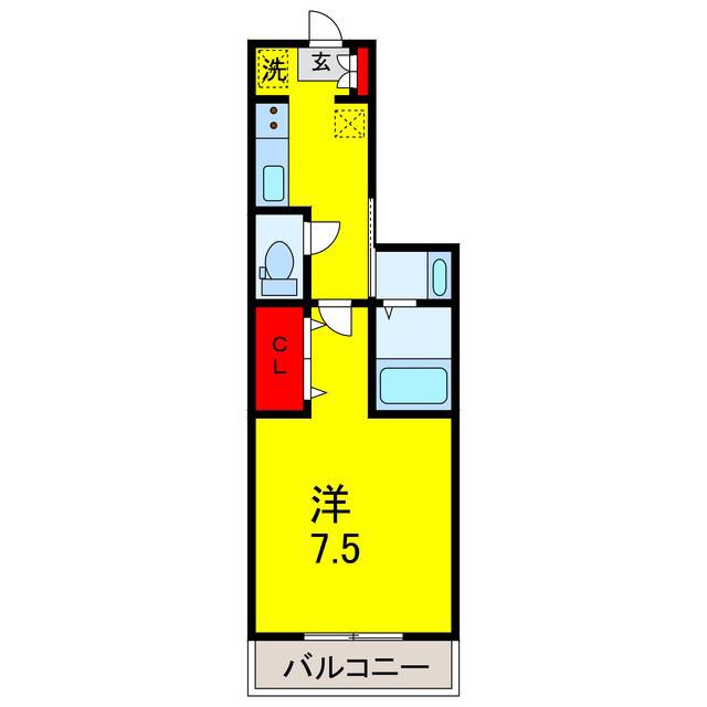 AJ RESIDENCE(1K/3階)の間取り写真