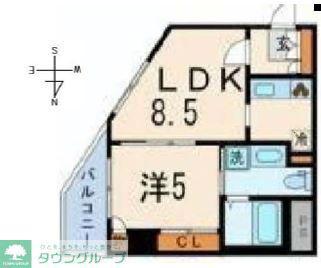 ミオカステーロ文京千駄木(1LDK/9階)の間取り写真