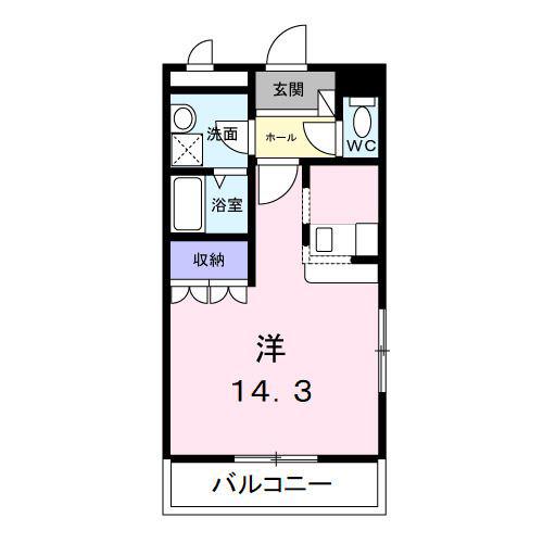 レインボーヒルズSIII(ワンルーム/2階)の間取り写真