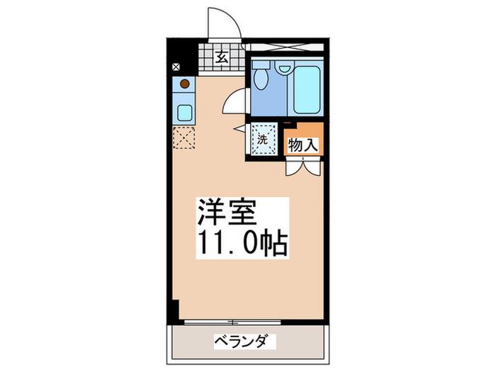 ステップス(ワンルーム/3階)の間取り写真