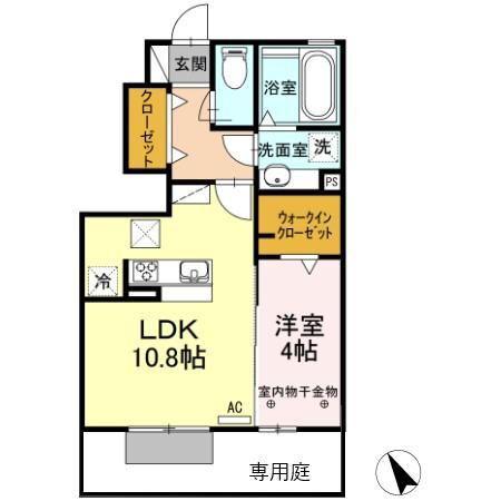 ALTAIR(1LDK/1階)の間取り写真