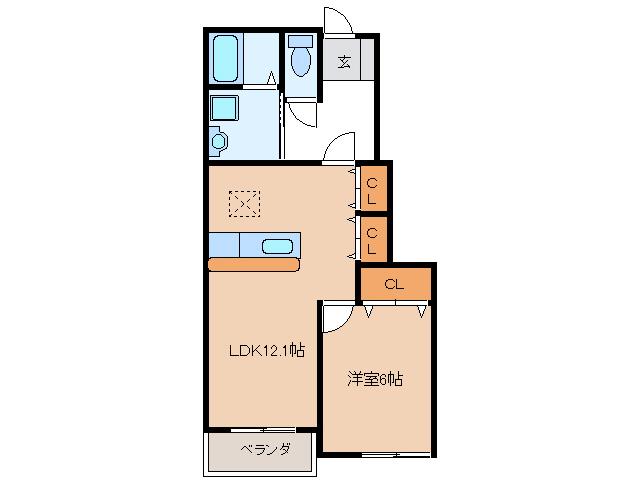 サウスリヴァーY(1LDK/1階)の間取り写真