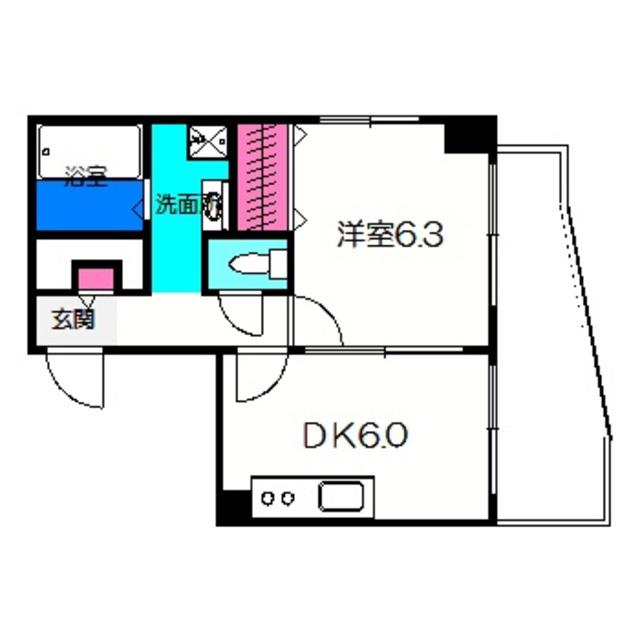 地下鉄谷町線 都島駅 徒歩5分 10階建 築32年(1DK/4階)の間取り写真