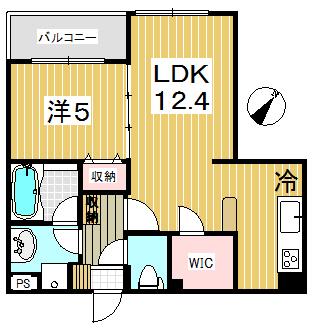 成増サン・マロニエ(1LDK/1階)の間取り写真