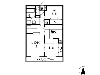 アビタシオンヤヒロ(3LDK/3階)の間取り写真