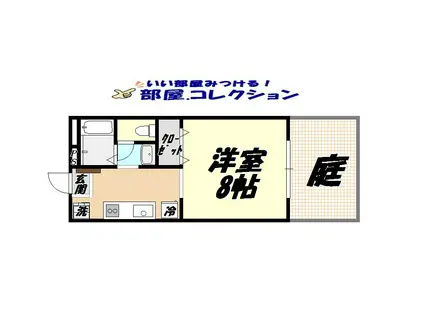 コーポ田中(1K/1階)の間取り写真