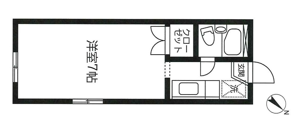 アルテ上池台(ワンルーム/1階)の間取り写真